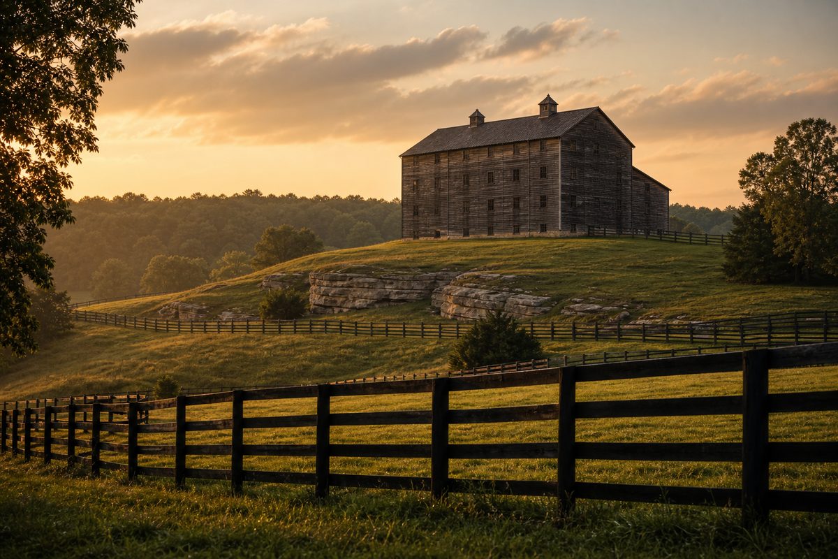 Heaven Hill's rickhouses in Bardstown, Kentucky