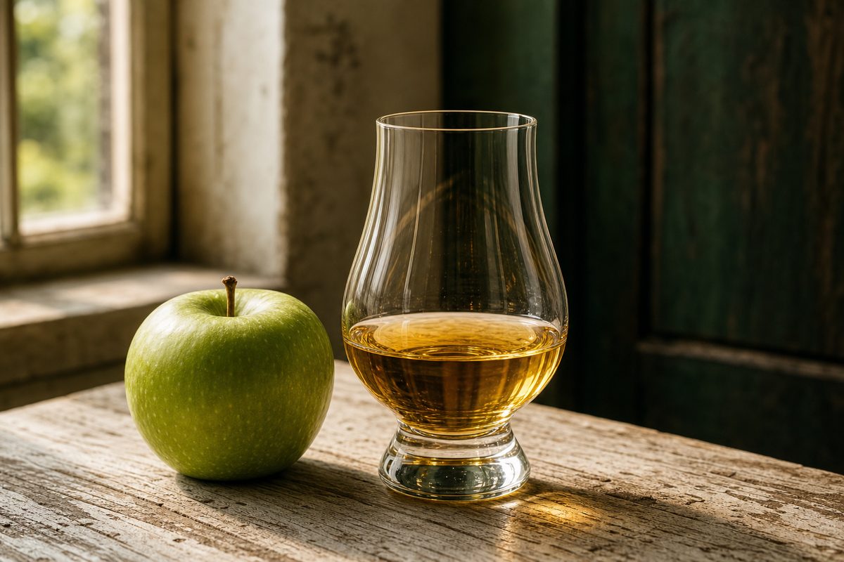 A neat pour of Green Spot in a Glencairn glass