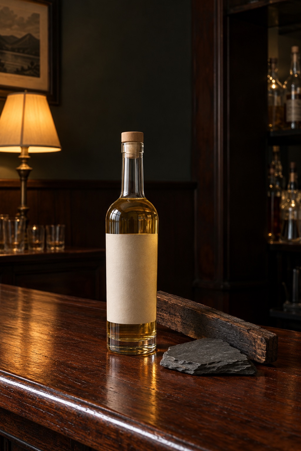 AI illustration: a generic bottle standing in for Penderyn Madeira Finish