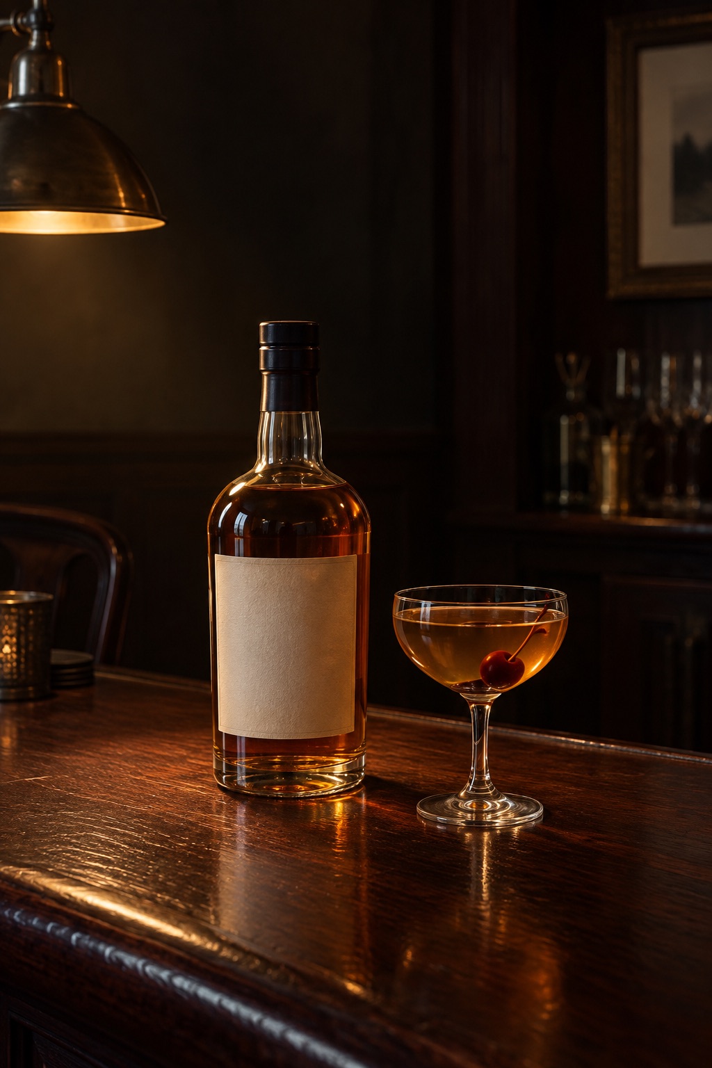 AI illustration: a generic bottle standing in for Rittenhouse Rye