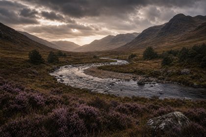Highland landscape beside a river