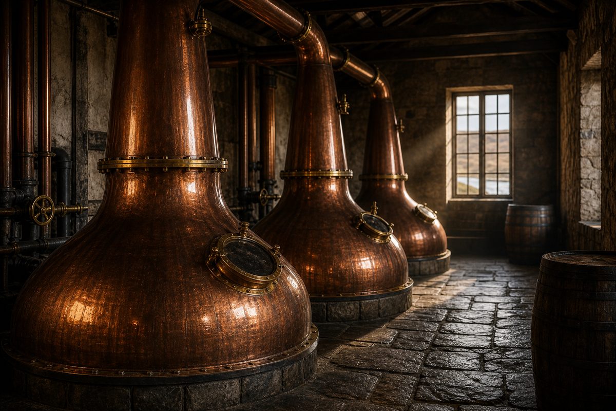 The Lagavulin stillhouse on Islay's south coast